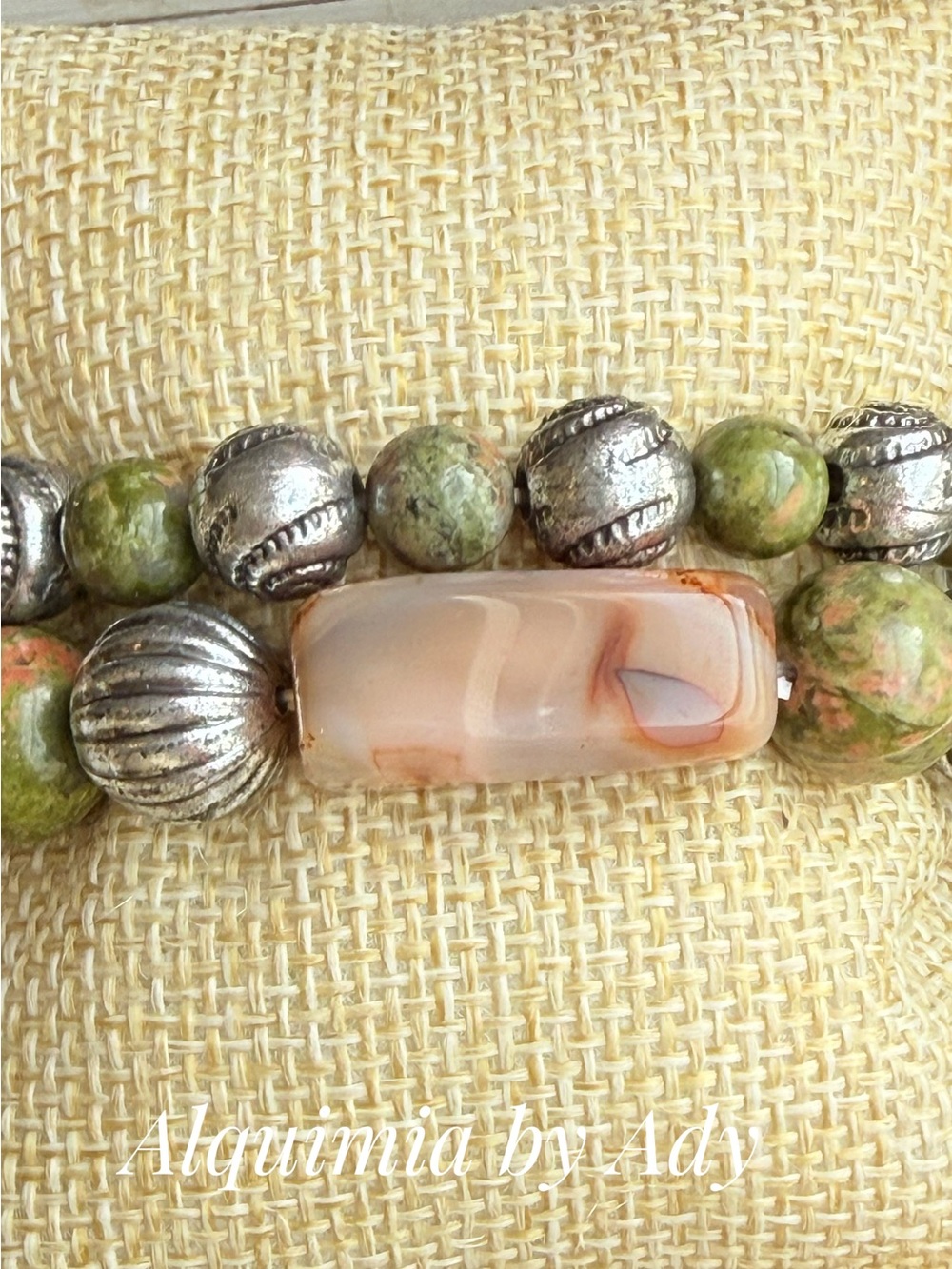 CHUNKY + Unakite beaded bracelet set + Grounding stone for Scorpio